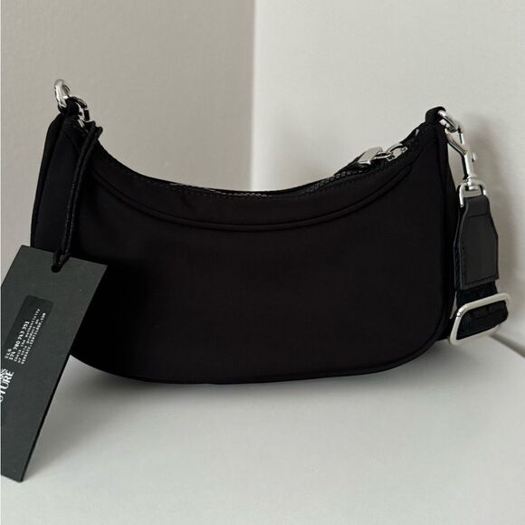 ⭕️ VERSACE JEANS Bag Black Shoulder Bag Nylon Logo - Picture 4 of 7